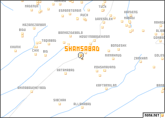 map of Shamsābād