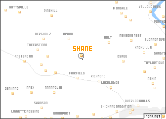 map of Shane