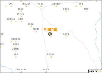 map of Shania