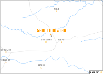 map of Shānti Niketan