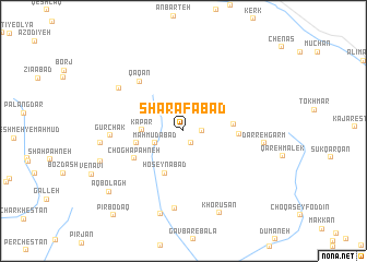 map of Sharafābād