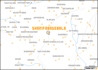 map of Sharīfābād-e Bālā