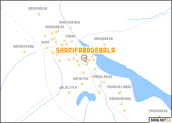 map of Sharīfābād-e Bālā