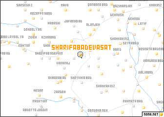 map of Sharīfābād-e Vasaţ