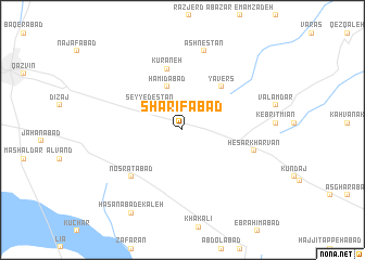 map of Sharīfābād