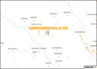map of Sharīkābād-e Mīlūyeh
