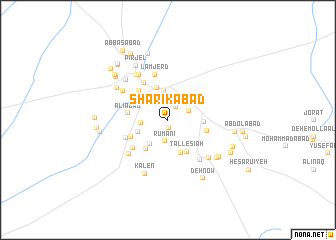 map of Sharīkābād