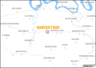 map of Shaver Town