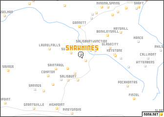 map of Shaw Mines