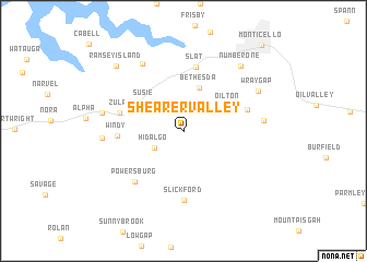 map of Shearer Valley