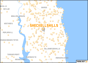 map of Sheckells Hills