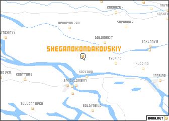 map of Shegano-Kondakovskiy