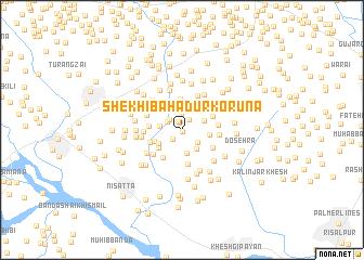 map of Shekhi Bahādur Korūna