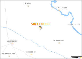 map of Shell Bluff