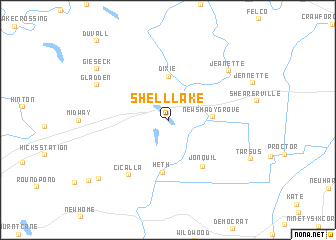 map of Shell Lake