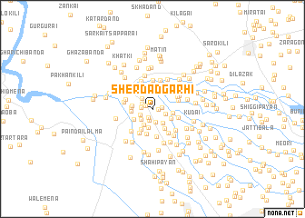 map of Sherdād Garhi