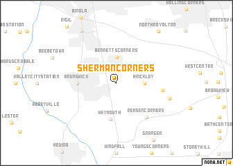 map of Sherman Corners