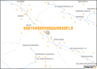 map of Sheykh Sorkh od Dīn-e Soflá