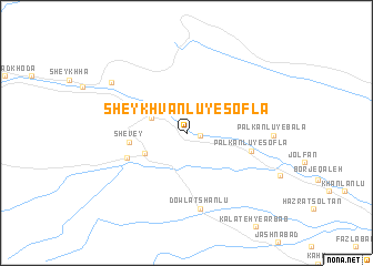 map of Sheykhvānlū-ye Soflá