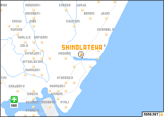 map of Shimo la Tewa