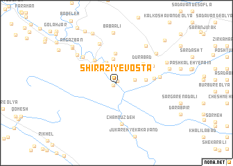 map of Shīrāzī-ye Vosţá