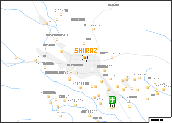 map of Shīrāz