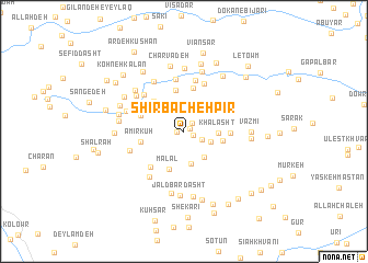 map of Shīrbacheh Pīr