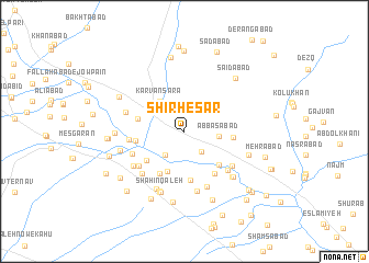 map of Shīr Ḩeşār