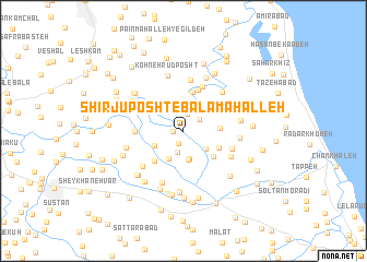 map of Shīrjū Posht-e Bālā Maḩalleh