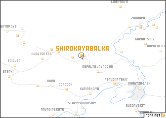 map of Shirokaya Balka
