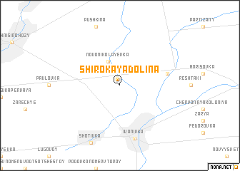 map of Shirokaya Dolina