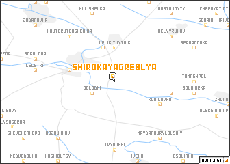 map of Shirokaya Greblya