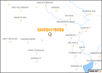 map of Shirokiy Brod