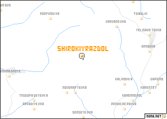 map of Shirokiy Razdol