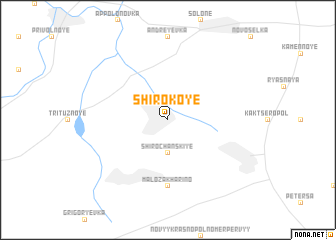 map of Shirokoye