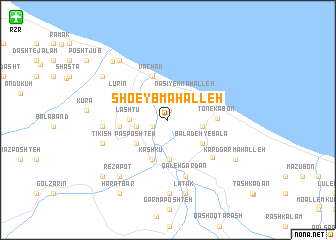 map of Sho‘eyb Maḩalleh