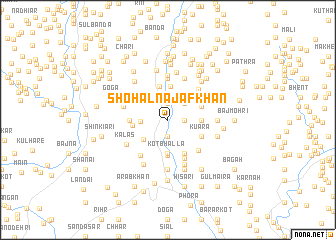 map of Shohāl Najaf Khān