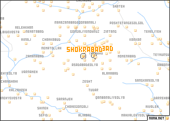 map of Shokrābād