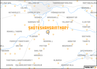 map of Shotesham Saint Mary