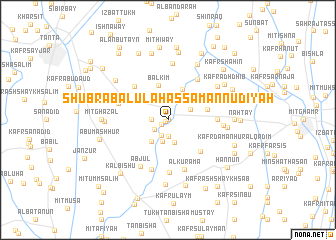 map of Shubrā Balūlah as Samānnūdīyah