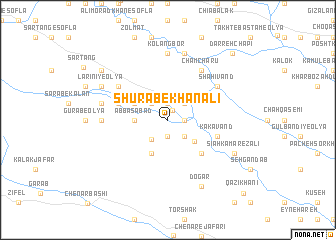 map of Shūrāb-e Khān ‘Alī