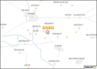 map of Šiđani