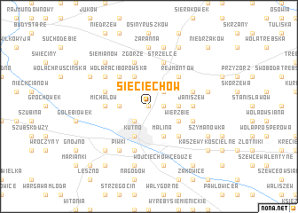 map of Sieciechów