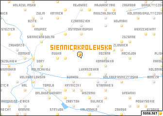 map of Siennica Królewska