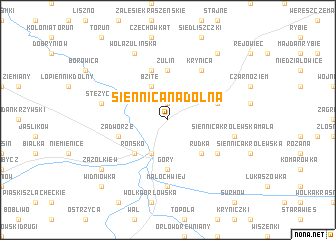 map of Siennica Nadolna