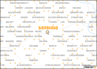 map of Sierakowo