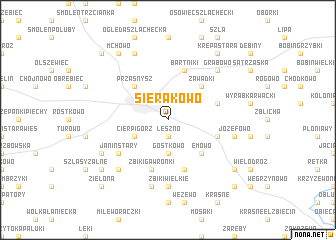 map of Sierakowo