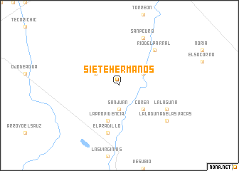 map of Siete Hermanos