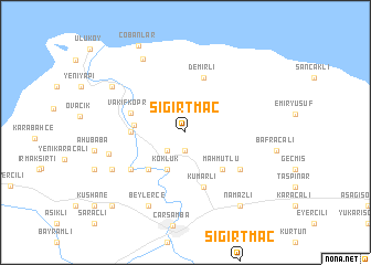 map of Sığırtmaç