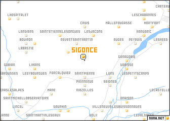 map of Sigonce